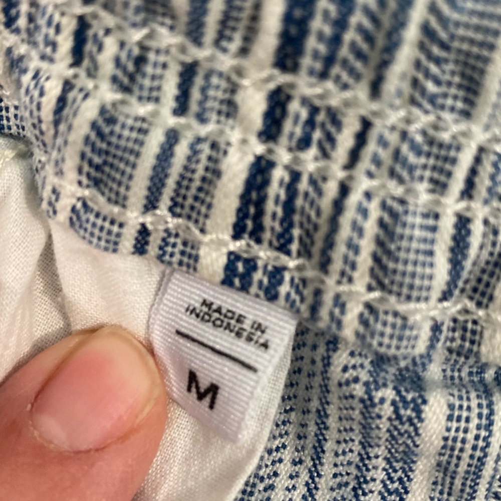 Loft Blue Striped Drawstring Shorts - Picture 5 of 5